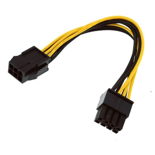 20 см. PCIE от 6PIN до 8PIN Adapter, PCI-E-6-контактный мужской до 8-контактный женский конвертер для видеокарты GPU с PCI Express 8PIN