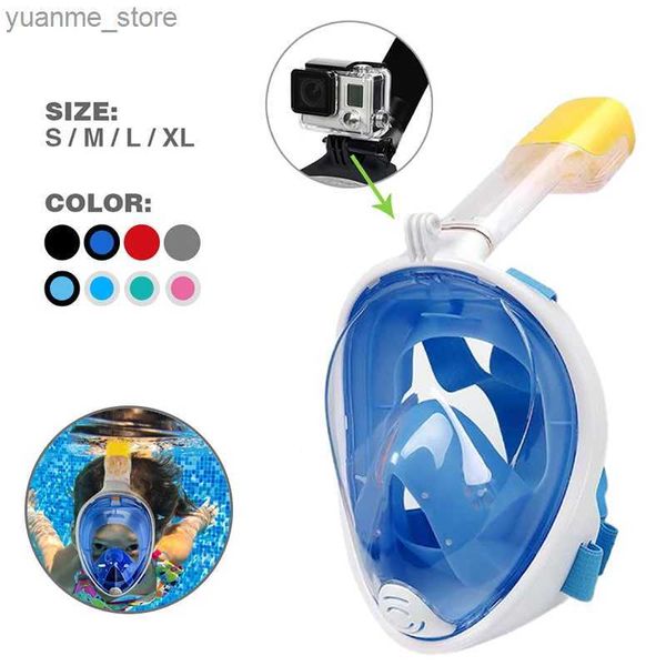 Tauchmasken Professionelle aufblasbare Tauchgesichtsmaske Unterwasser Lunge Vollgesicht aufblasbare Gesichtsmaske Kinderschwimmausrüstung Anti -Nebelbrillen Y240410