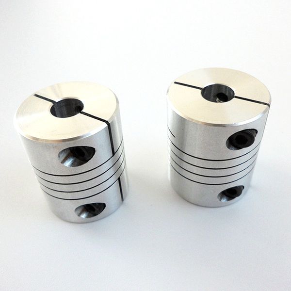 2 pcs in alluminio da 20x25mm foro 5/6/6.35/8/10 mm Accoppiatore flessibile Accoppiamento dell'albero a molla flessibile Centro codificante CNC codifica