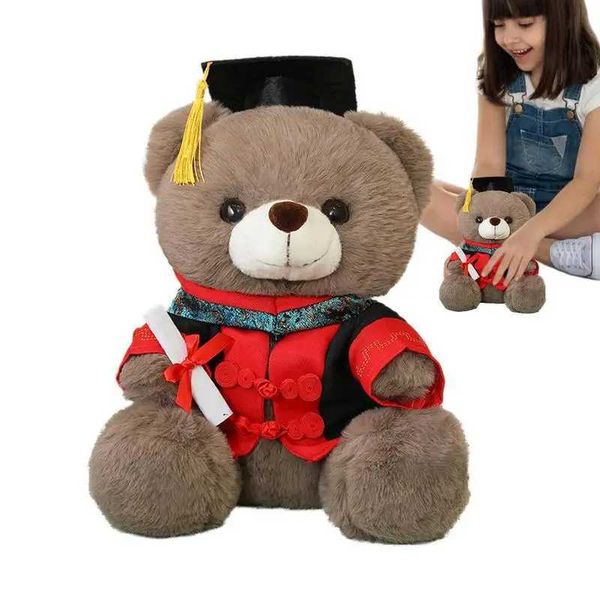 Plüschpuppen Plüsch Abschluss Teddybär Stofftiere und Graduiertenkleidung Plüsch gefülltes Tierspielzeug als Geschenke für Doktoranden J240410