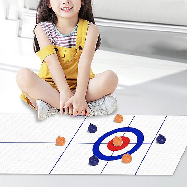 Tabletop Curling Game Indoor Table Top Shuffleboard -Spiel Multifunktional Mini Tabletop Games Family Sports -Spiel mit 53x10 Zoll