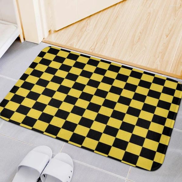 Tappeti tappeti tappeto tappeto in stile nordico a scacchi adesivi verde piazzata tappetini da bagno-vaso da letto el decorazioni alfombra tappeto