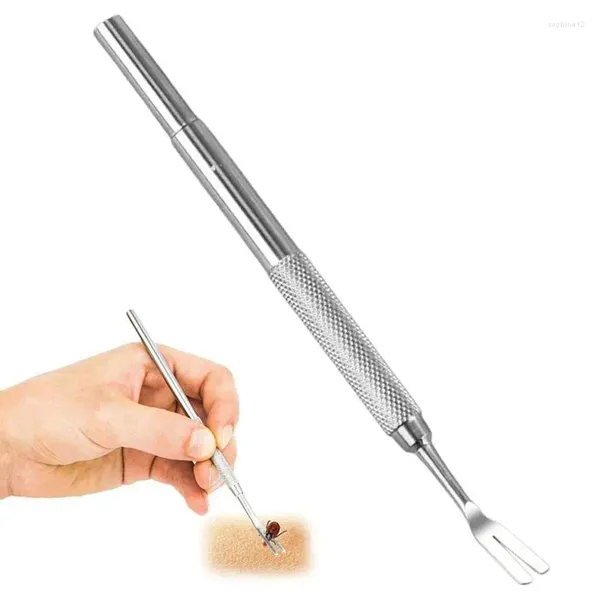 Removedor de carrapato para cães para o kit de remoção de cães Tweezers de aço inoxidável Tweezers Pet Cat Gramp Supplying Mite Mite Flea Extrator