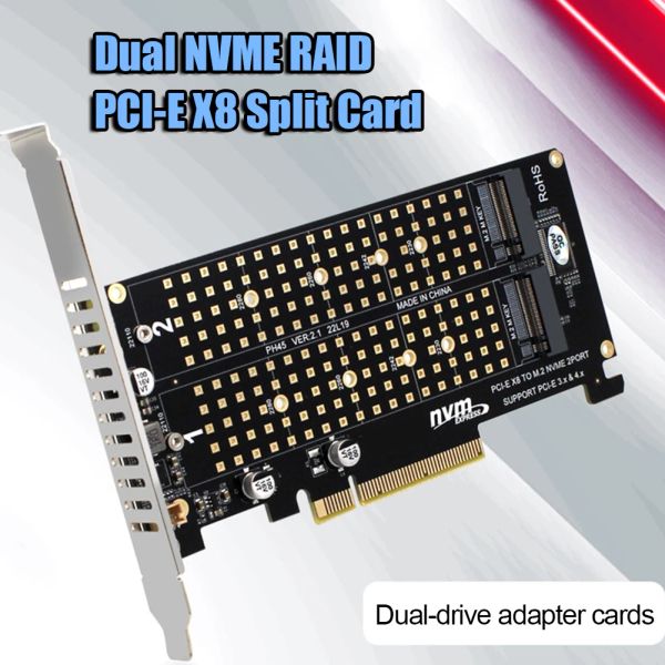 Cards PCIEX8 до NVME M.2 MKEY EXPANSION CARD 2 PORTS RAID MARRE ARPANSION ARDAPTE