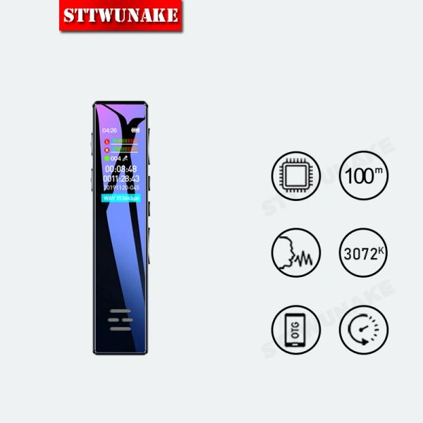 Gravador Digital Voice Recorder Reduction Recorder Intelliger Pen de alta definição Tela colorido Longa distância para as palestras Reuniões