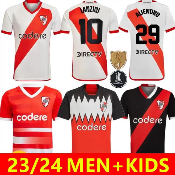 23 24 River Plate Soccer Jerseys Quintero de la Cruz Suarez Borja Solari Beltran Londono ZuCulini palavecino Arco 2023 2024 Camas de futebol fora de casa