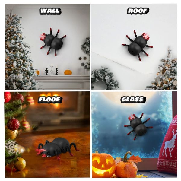 Robôs de aranha de controle remoto de carro de escalada de parede Robôs de halloween brinquedo de brincadeira para crianças menino crianças truques travessuras novidades rc animal