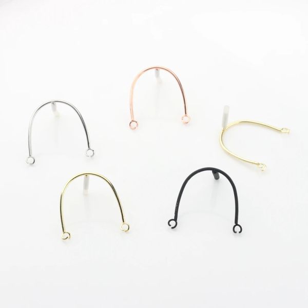Kupfer Metall einfache U -Form Geometrische Ohrringe Basisanschlüsse Linker 6pcs für DIY -Drop -Ohrringe machen Zubehör machen