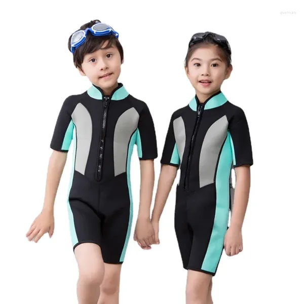 Costumi da bagno femminile da 2 mm snorkeling neoprene maniche corte per bambini mute da immersioni per ragazzi/ragazze guardie cutanee guardie da surf surf snorkeling