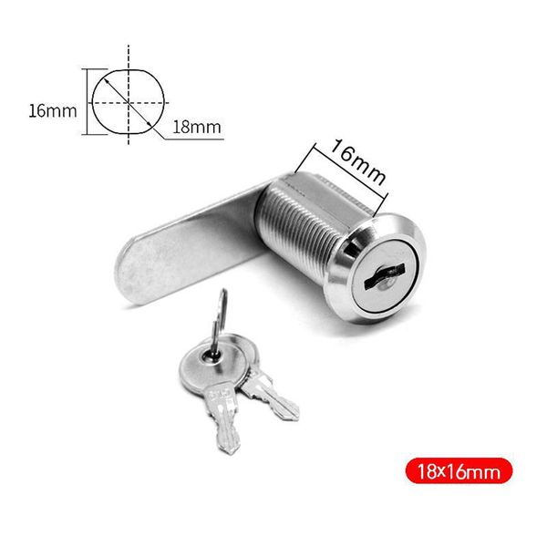 16/20/25/30 mm Schloss Tür Laufschublade Schrank Schrank Lockfachschrank 2 Key Sperre Möbelhardware für Büroschreibtischbriefbox