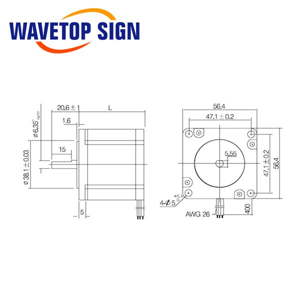 Headshine NEMA23 3Phase Stepper Motor 573S09-L и 573S15-L Dia.8 мм для лазерной режущей режущей