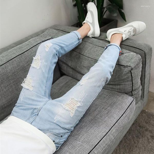 Jeans maschile primavera nona in stile K Silm Trendy Trendy In stile Muce Roppite Pantaloni