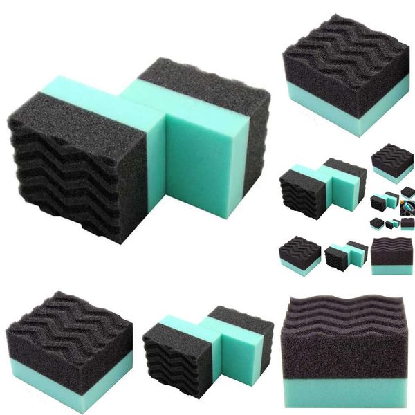 Großhandel Details Black Green Wave Contoured großer Reifen -Dressing Applikator Pad Car Beauty Styling Tools Zubehör