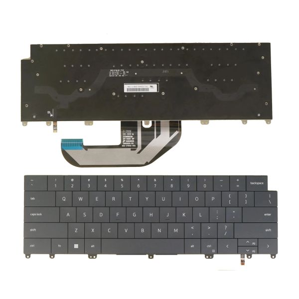 Teclados nos retroiluminamos novos teclados de laptop para Dell XPS PLUS 9320, XPS 9320 0M6VRM 2022 Black/White