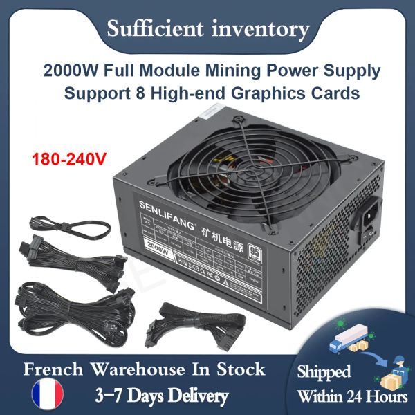 Forniture Senlifang Full Module Full 2000W Supporto per l'alimentatore minerario 8 GPU 160V240V Ethereum ecc. RVN ATX PSu PSU per Miner BTC