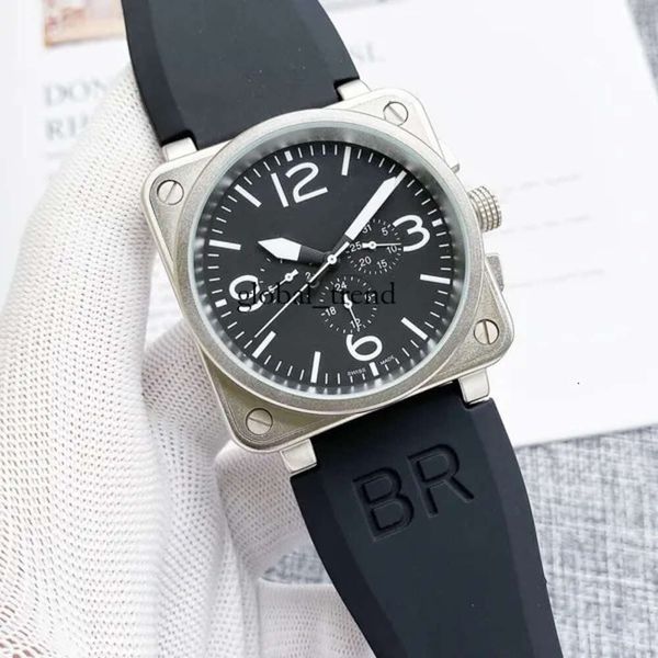 Designer Men Fashion Sports Wrist Watches Bell Automático Mechanical Wristwatches de alta qualidade Marca de luxo Relógio cronógrafo Cinturão de aço inoxidável Mens Ross 602