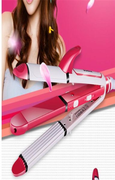 3 in 1 elektrisches Haar Curling Hairstyler Curling Ceramic Flat Iron Wellblech Waver Curler Iron Styling Haare Glattung 8068145