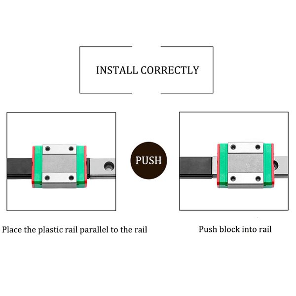 3D -Drucker Linear Schiene CNC -Schleife Lineare Führung MGN12 Wagen MGN7 MGN12 MGN15 MGN9 L 100 350 400 500 600 800 mm Miniatur