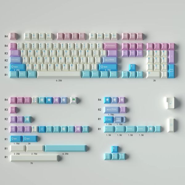 TASSEGLIE GMK Fairy KeyCaps Clone grande set di ciliegia PBT Sub di colorante PBT per 61 64 68 75 87 96 980 104 108 Tastiera meccanica GK61 GK64