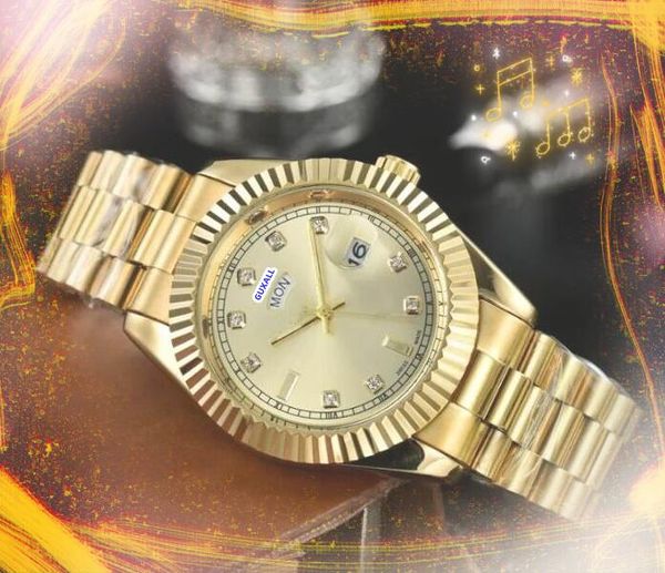 Tre STICHES bene bell'aspetto da uomo casual donna guardano il giorno dell'auto data orario della catena di orologi in quarzo presidente generoso bracciale orologi