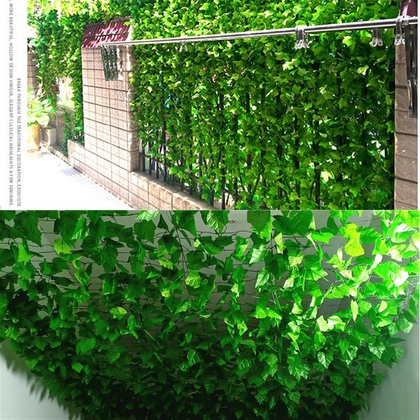 230cm Plantas artificiais vívidas Creeper Uva verde folhas Ivy Vine Garland para Home Garden Party Wedding Wall Decor Rattan String