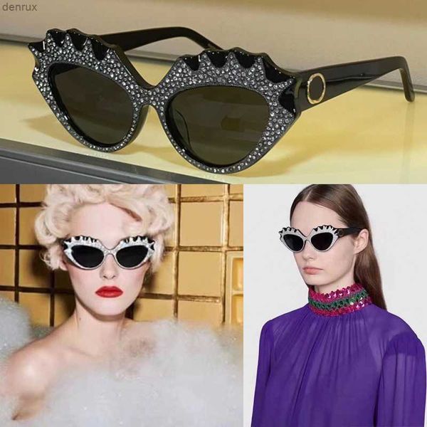 Óculos de sol os óculos de sol de olho de gato preto estrelado por estrelas de cintilão Faça uma nova moldura de moda Eyewear Z0781S Símbolos Designer Shadestringing Party Party Disco Sexy Woman Sun