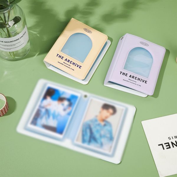 Álbum de fotos fofo de 3 polegadas Love Heart PhotoCard Id Holder 40 Bolsos Cards Cartões Livro Organizador de armazenamento de estilo coreano para decoração de casa