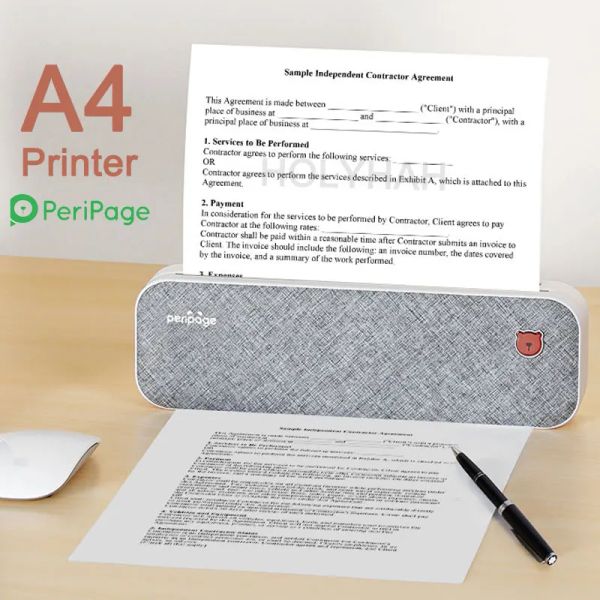 Printers Peripage A40 Portable A4 Paper Printer Mini без чернила тепловой принтер с беспроводным соединением Bluetooth для телефона Photo Document