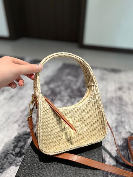 Nuova borsa intrecciata di cannuccia di moda sacca da design classico sacca da viaggio estate sacca per la paglia per piastra per leisure intrecciata intascella elegante