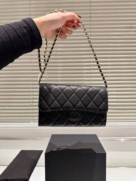 Nuova borse di moda sacca di design classica Materiale originale Modello caviale Portafoglio semplice sacca per la catena di temperamenti squisiti