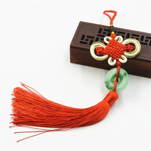 5 pezzi di nodi cinesi bacine di giada abiti per gioielli fai -da -te accessori decorativi borse chiave a pendente artigianato fai -da -te regalo di finitura frangia
