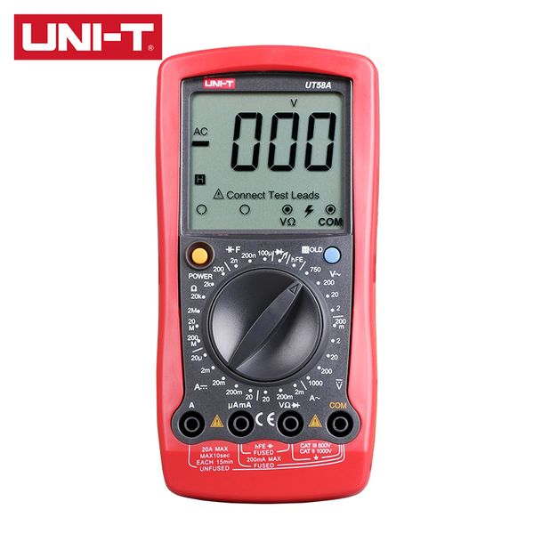 UNI-T UT58A UT58B UT58C UT58D UT58E Digital Multitimeter Data Hold 2000 Visualizza Conteggio Valuta di aggiornamento 2 ~ 3 volte/s