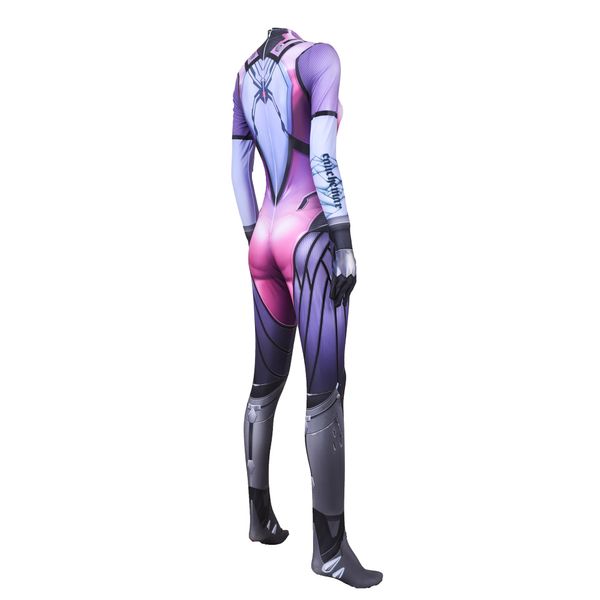 Viúva Cosplay Costume Menina Mulher Mulher Zentai Catsuits Ow Game D.Va Superhero Halloween Bodysuit adultos Crianças