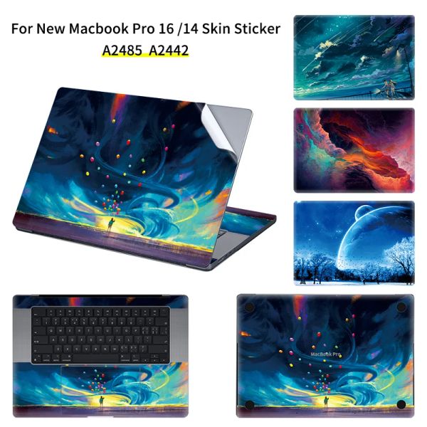 Copertina per la pelle per laptop per le pelli per 2022 MacBookair 13.6 A2681 M2/M1 PRO 2021 A2338 Sticker decalcomania A2442/A2485 Nuovo MacBook Pro14/16