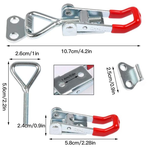 Metallriegel Klemme Verstellbares Pull -Latch -Schrank -Türbox Metall Toggle Lock -Klemme mit 100 kg Anziehungskraft Latch Catch Case