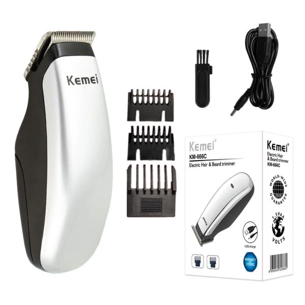 Aparadores kemei mini cabelo clipper profissional barba aparador de cabelo cortador de cabelo elétrico cortador de cortina de corte de cabelo de removedor de cabelo km666