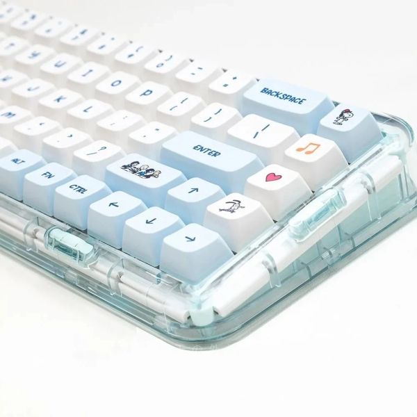 Accessori 133 tasti/set keycap bianco grazioso pbt anime LDA (mDA simile) tappi del tasto del profilo per tastie di gioco per tastiera meccanica fai -da -te switch mx