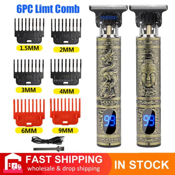 Trimmers T9 Neue LCD Electric Hair Schneidmaschine wiederaufladbare Haare Clipper Männer Rasierer für Männer Friseur Professionelle Bart Trimmer Feuerzeuge