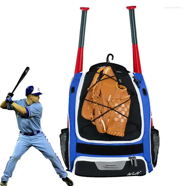 Outdoor-Taschen Baseball-Rucksack Wanderwanderungsreisen wasserdichte, tränenresistente große Hauptfach für Fitnessstudio