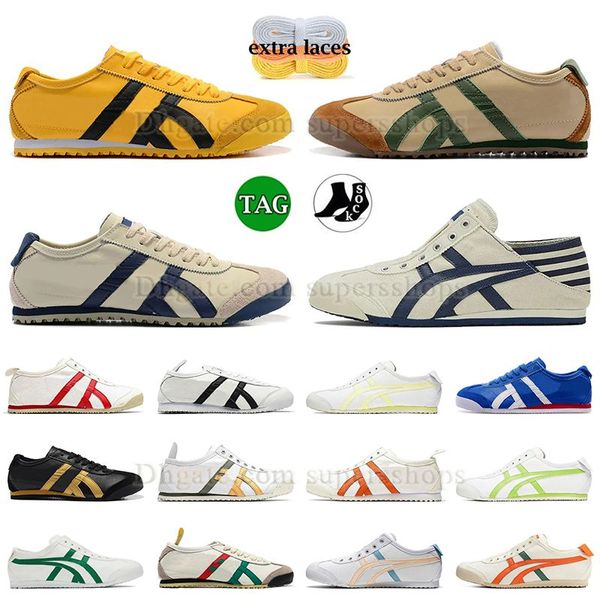 2024 Mittelsneschneaker -Serie Laufschuhe Canvas Tiger Mexiko 66 ONITSUKASS GRÜNE GEHEN PINKLEDER LEDER BRAUTE TIGERS BRAUT SOLELN NYC DHGATE SPORTS Army Trainer