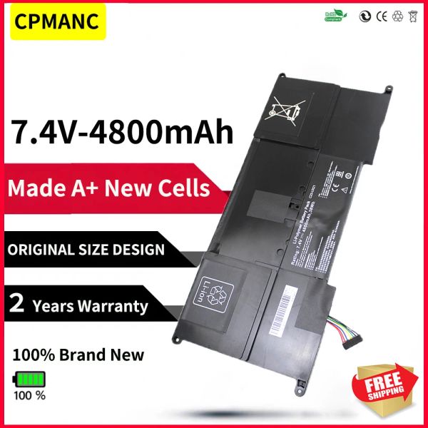 Батареи CPMANC New C23UX21 C23UX21 Батарея для ноутбука для Asus Zenbook Ultrabook UX21 UX21A UX21E Series 4800MAH 7,4V 35WH Бесплатная доставка