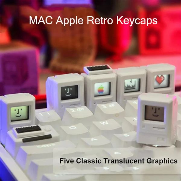 Клавиатуры для Mac Macintosh Classic Retro Apple Keycaps 2pcs Механическая клавиатура MX переключатель RGB 61 64 87 клавиш ESC 1.5U Tab