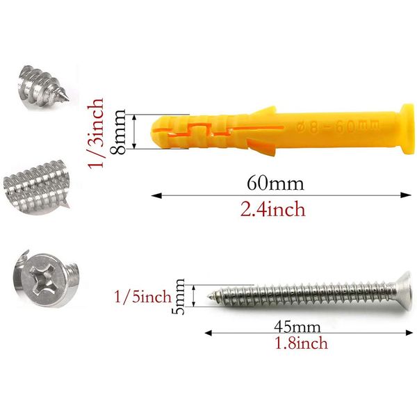 2 set M6 Attacco a parete a parete M6 Attacco hardware set ganci a forma di U per oscillazioni di yoga Accessori per yacht marittimi