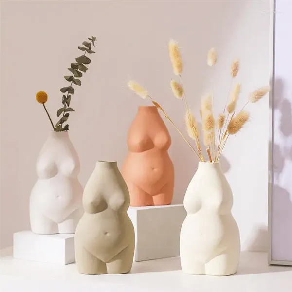 Vasi nude Design femminile Ceramica VASE DECORAZIONI DEL VASE BASI DI FLOORE INSERT ORNAMENTI DI PERCOLA SCARICA