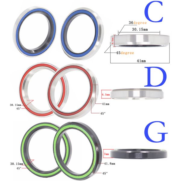 Rolamentos de fone de ouvido de bicicleta 1PC 27,2 38 30,15 39 41 41,8 30,2 32,7 6,5 mm ROAD ACB MTB Bicicleta de contato angular 36/45