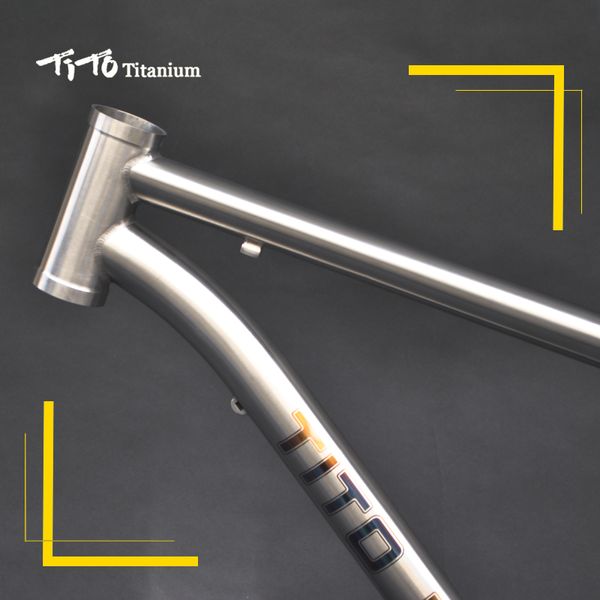 FRETE GRÁTIS !!!Tito New Titanium MTB Bike Frame d GEOMÉTRICO TUBO TOP 44 TUBO DE CABEÇA 142-12 Bicicleta do eixo do barril