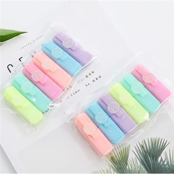 6 PCs Mini Smile Eggonbonbanane Highlighter Stifte Marker Pen Süßes Schreibwarenmaterial Escolar Papelaria Schreibschule Vorräte