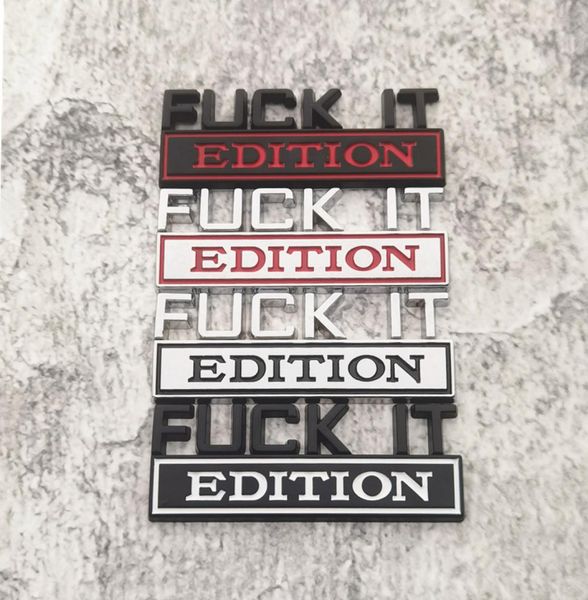 Fuckit Metal Araba Sticker Party Favor çinko alaşım bagaj kapısı trim rozeti gövde yaprak tahtası banner9901401