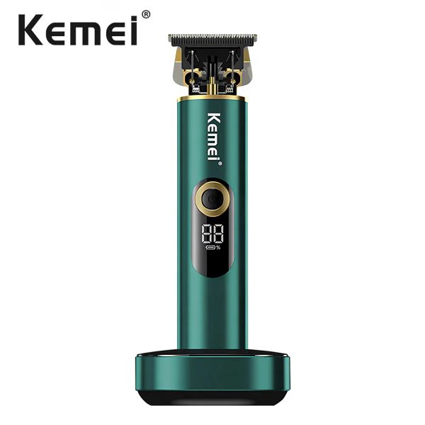 Düzelticiler Komei KMV150 Profesyonel Elektrikli Saç Clipper Erkek Düzeltici 0mm Sıfır Boşluk Elektrikli Saç Clipper USB Şarj Taban Çarp Çekiç