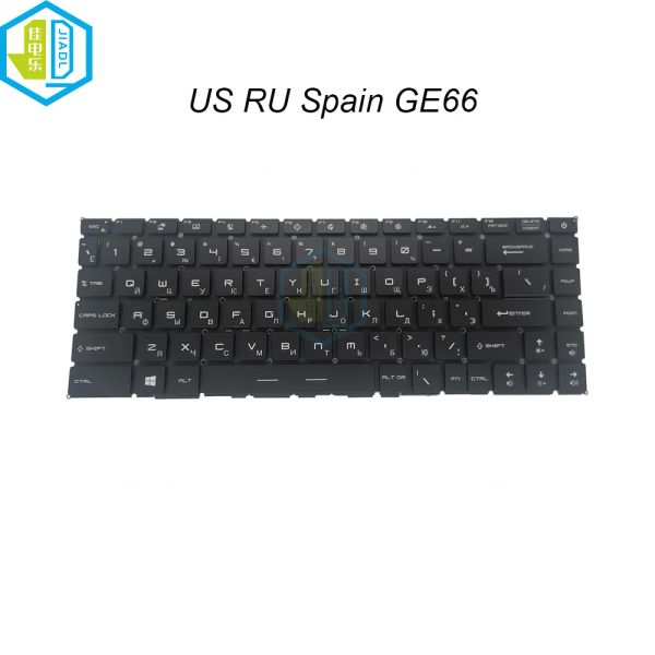 Teclados EUA RU Russian Espanhol laptop de teclado RGB Laretes de retroilumação para MSI GP66 Stealth GS66 Raider Ge66 MS1541 MS1542 MS16V1